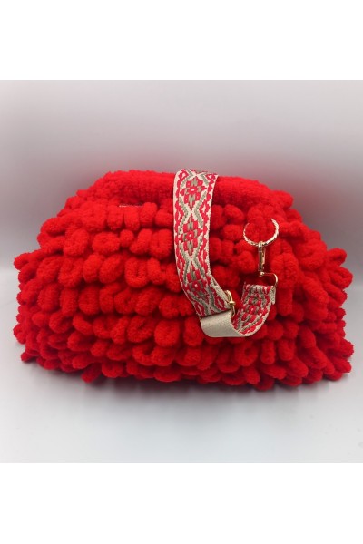 Χειροποίητη Πλεκτή Τσάντα "Ruby Cloud"