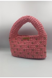 Πλεκτή Τσάντα Χειρός "Lovable" σε Dusty Pink