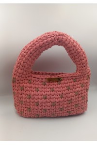 Πλεκτή Τσάντα Χειρός "Lovable" σε Dusty Pink
