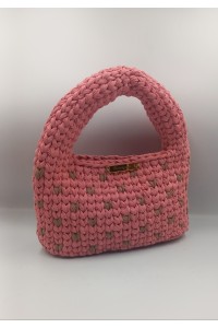 Πλεκτή Τσάντα Χειρός "Lovable" σε Dusty Pink