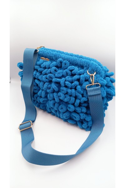 Χειροποίητη πλεκτή τσάντα puffy