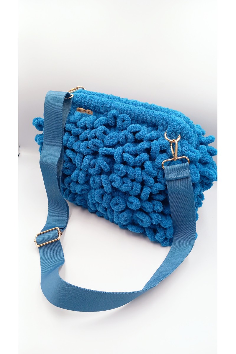 Χειροποίητη πλεκτή τσάντα puffy