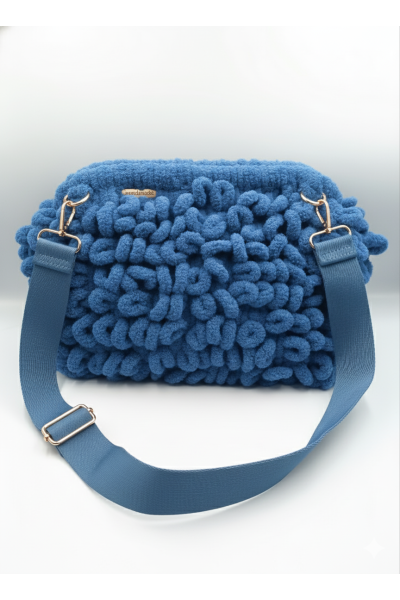 Χειροποίητη πλεκτή τσάντα puffy