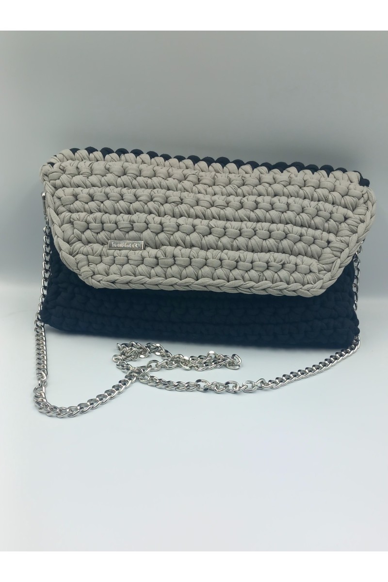 Χειροποίητη πλεκτή τσάντα τύπου φάκελος