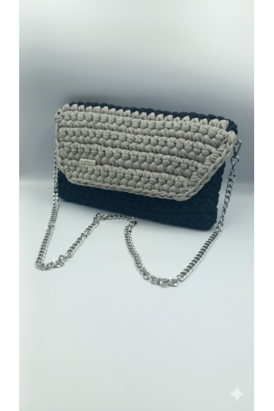 Χειροποίητη πλεκτή τσάντα τύπου φάκελος