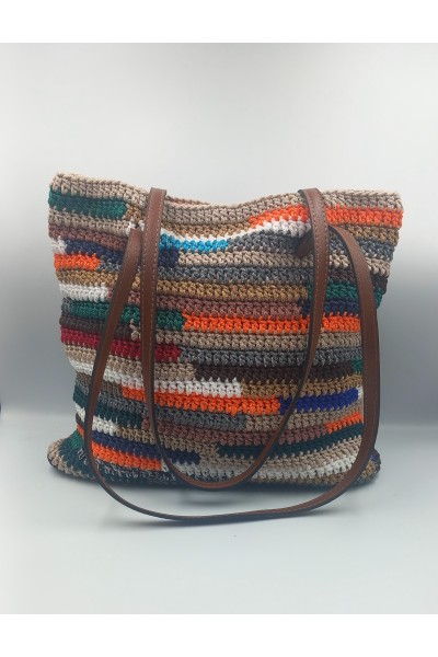 Χειροποίητη boho πλεκτή τσάντα