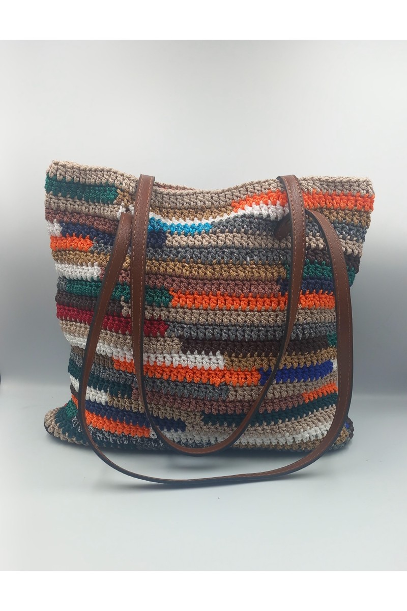 Χειροποίητη boho πλεκτή τσάντα