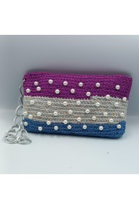 Πλεκτό τσαντάκι καρπού με πέρλες