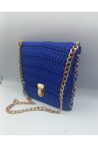 Χειροποίητο μπλε ρουά τσαντάκι