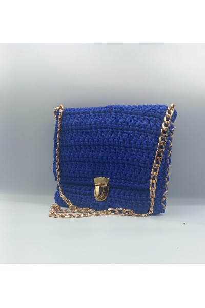 Χειροποίητο μπλε ρουά τσαντάκι