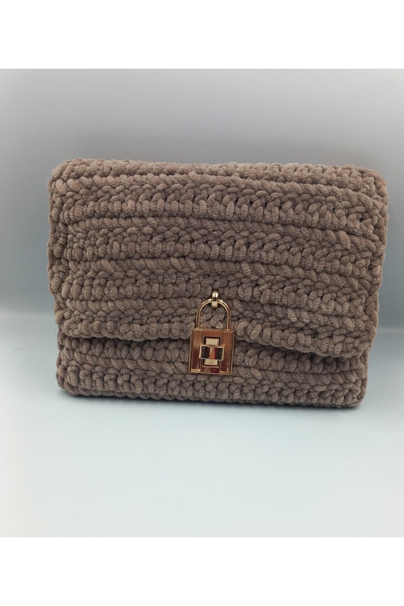 Χειροποίητος πλεκτός  βελούδινος φάκελος φάκελος