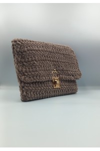 Χειροποίητος πλεκτός  βελούδινος φάκελος φάκελος