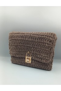 Χειροποίητος πλεκτός  βελούδινος φάκελος φάκελος