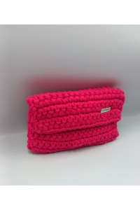 Φούξια πλεκτό πορτοφολάκι