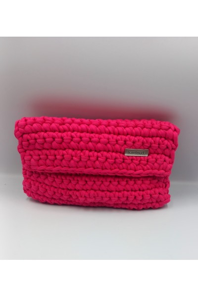 Φούξια πλεκτό πορτοφολάκι