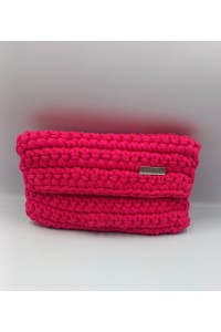 Φούξια πλεκτό πορτοφολάκι