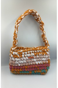 Πολύχρωμη πλεκτή τσάντα