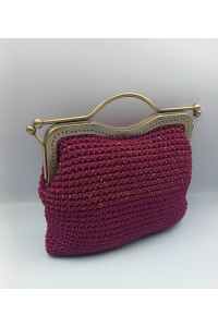 Χειροποίητο πλεκτό τσαντάκι με frame