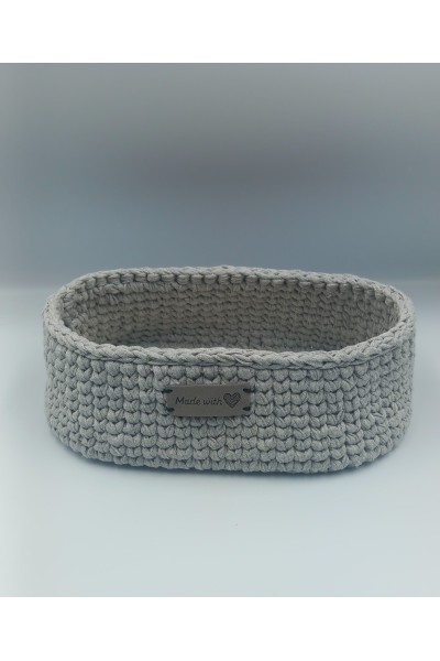 Χειροποίητο πλεκτό οβάλ καλάθι