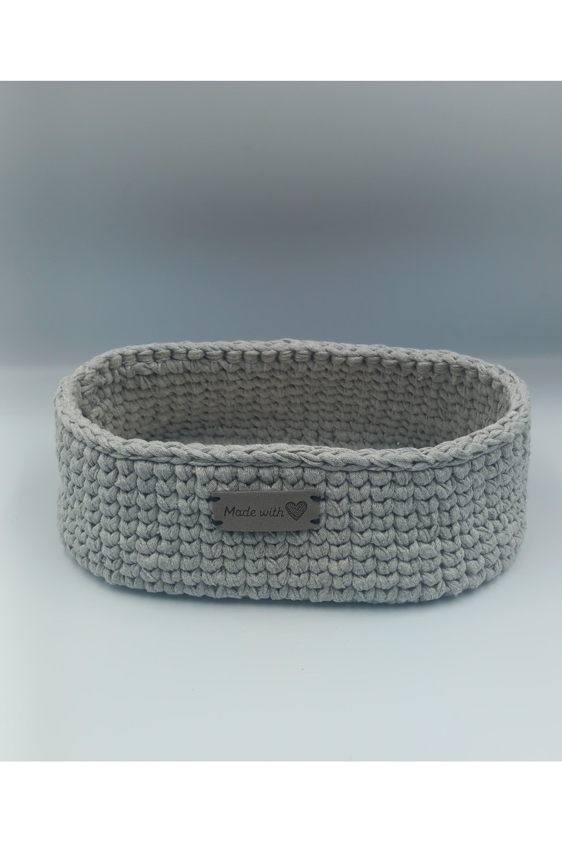 Χειροποίητο πλεκτό οβάλ καλάθι