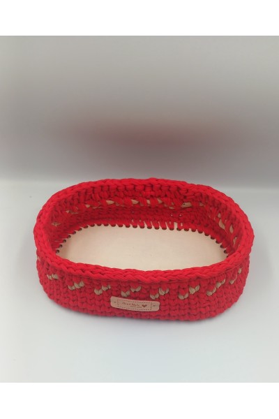 Κόκκινο χειροποίητο καλάθι