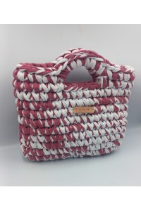 Χειροποίητη πλεκτή δίχρωμη τσάντα