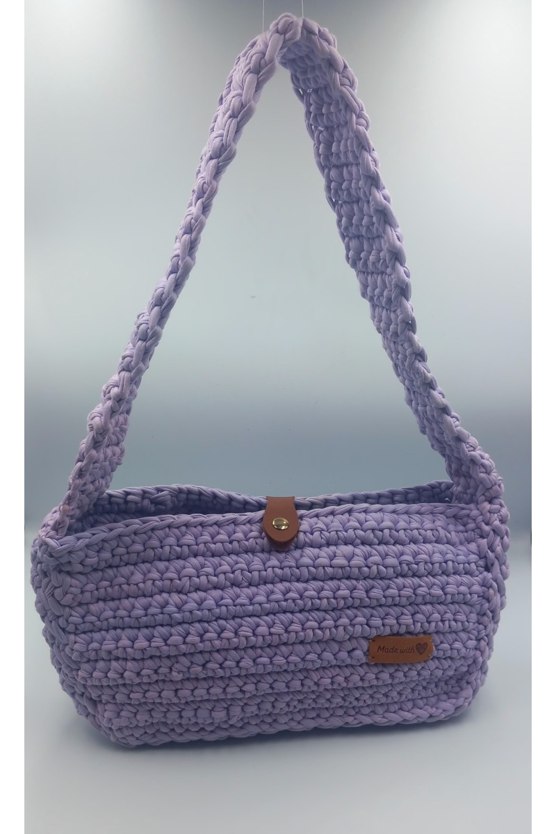 Χειροποίητη τσάντα σε μωβ-λιλά