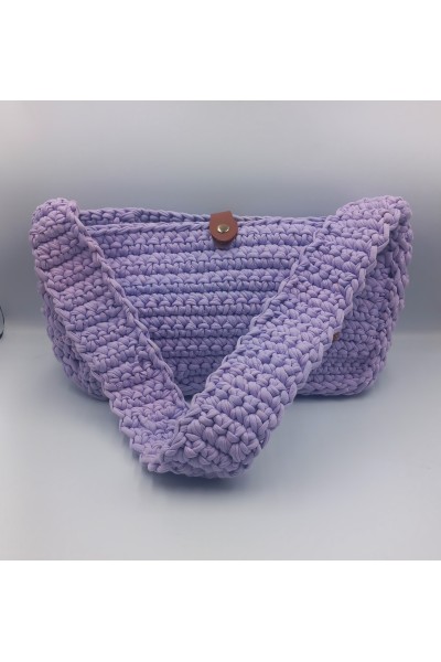 Χειροποίητη τσάντα σε μωβ-λιλά