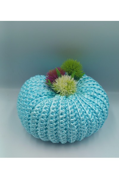 Χειροποίητη πλεκτή κολοκύθα-γούρι