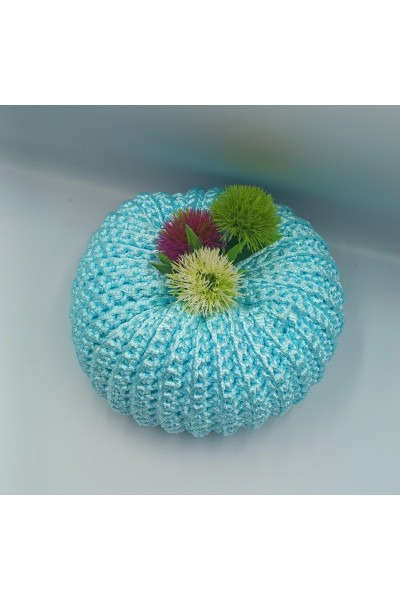 Χειροποίητη πλεκτή κολοκύθα-γούρι