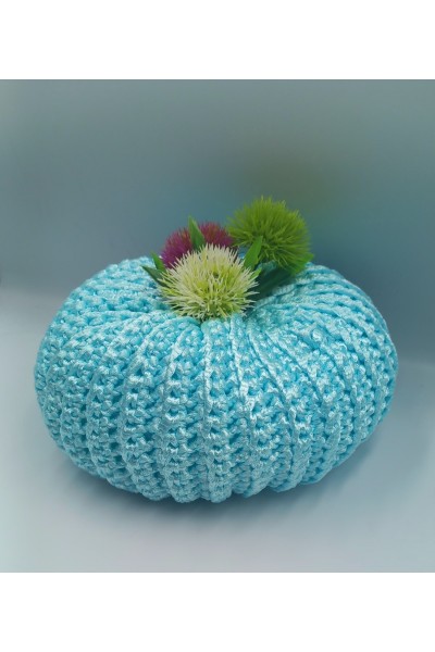 Χειροποίητη πλεκτή κολοκύθα-γούρι