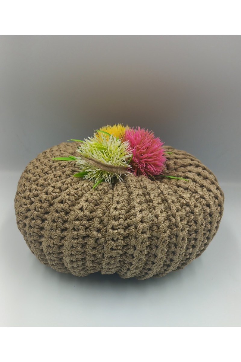 Χειροποίητη πλεκτή κολοκύθα-γούρι