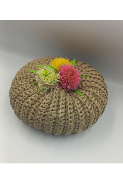 Χειροποίητη πλεκτή κολοκύθα-γούρι