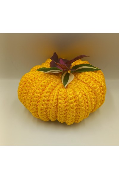 Κίτρινη χειροποίητη Κολοκύθα-Γούρι