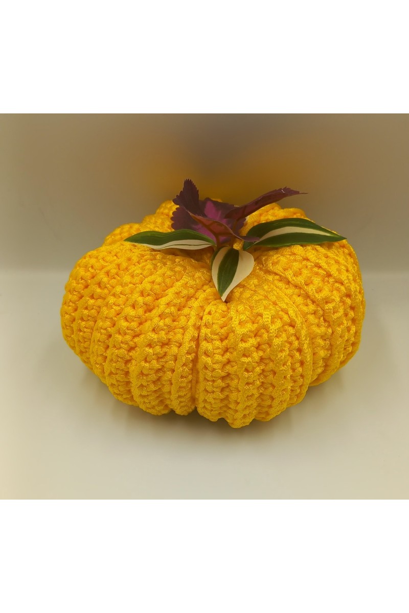 Κίτρινη χειροποίητη Κολοκύθα-Γούρι