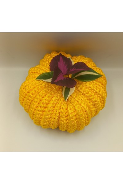 Κίτρινη χειροποίητη Κολοκύθα-Γούρι