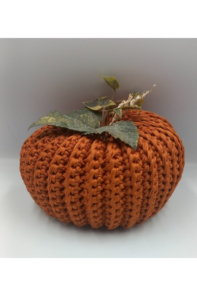 Χειροποίητη πλεκτή κολοκύθα-γούρι