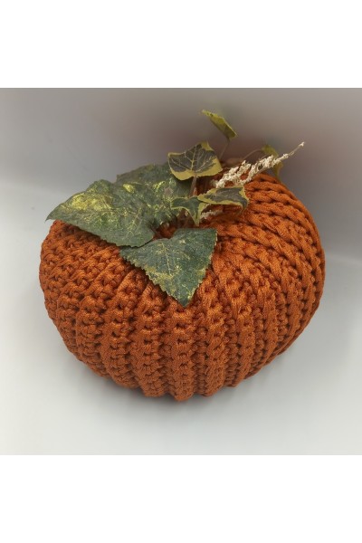 Χειροποίητη πλεκτή κολοκύθα-γούρι