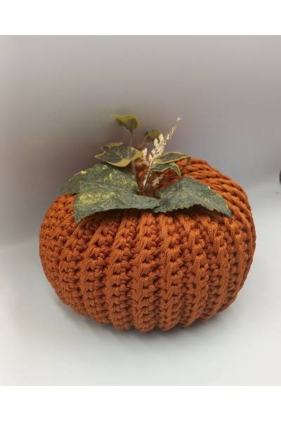 Χειροποίητη πλεκτή κολοκύθα-γούρι