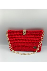 Κόκκινο χειροποίητο πλεκτό τσαντάκι