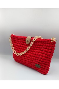 Κόκκινο χειροποίητο πλεκτό τσαντάκι
