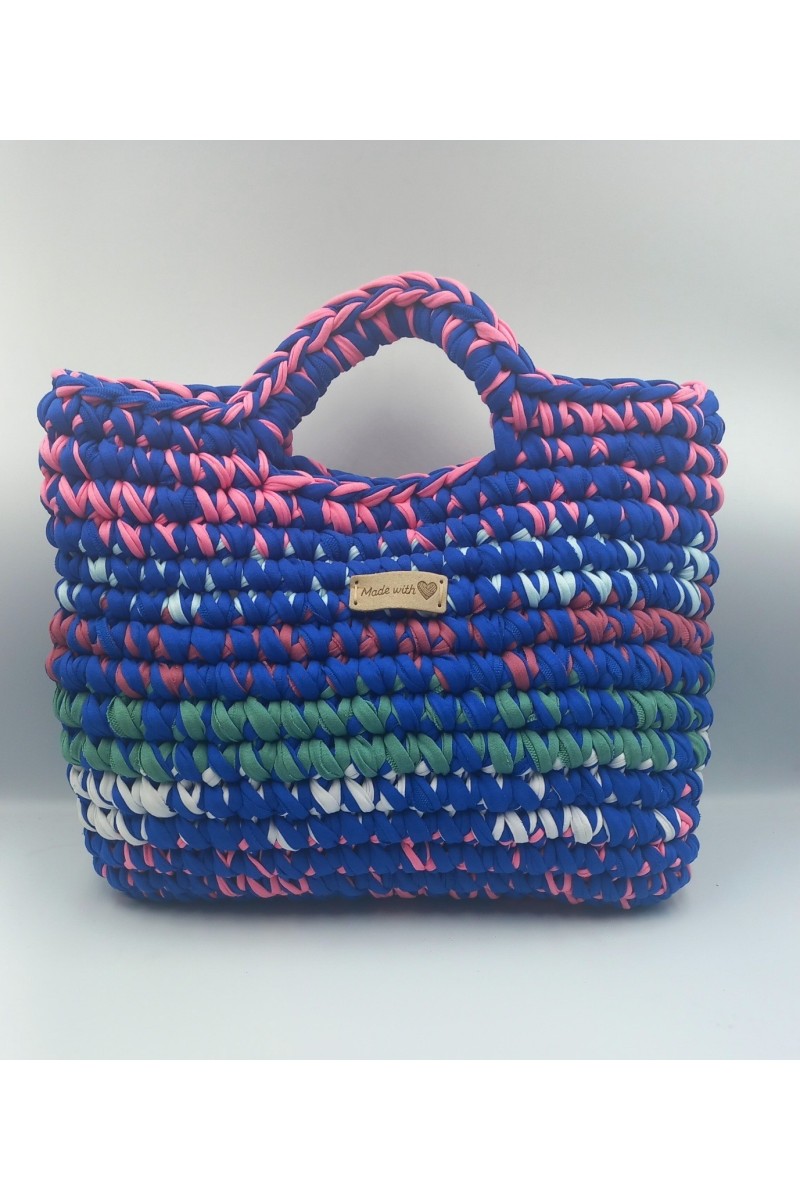 Πολύχρωμη πλεκτή τσάντα