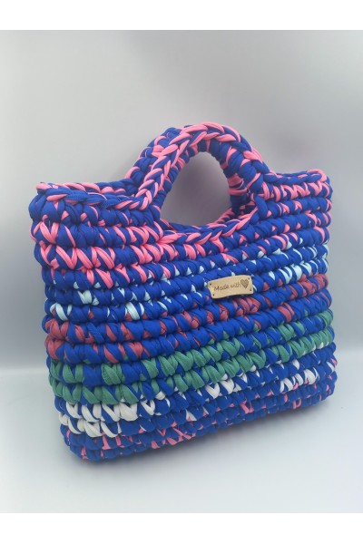 Πολύχρωμη πλεκτή τσάντα