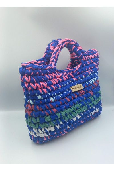 Πολύχρωμη πλεκτή τσάντα