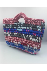 Χειροποίητη πολύχρωμη πλεκτή τσάντα