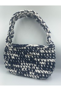 Χειροποίητη πλεκτή τσάντα με πλεκτό χερούλι