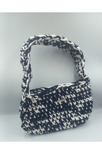 Χειροποίητη πλεκτή τσάντα με πλεκτό χερούλι