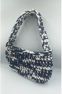 Χειροποίητη πλεκτή τσάντα με πλεκτό χερούλι