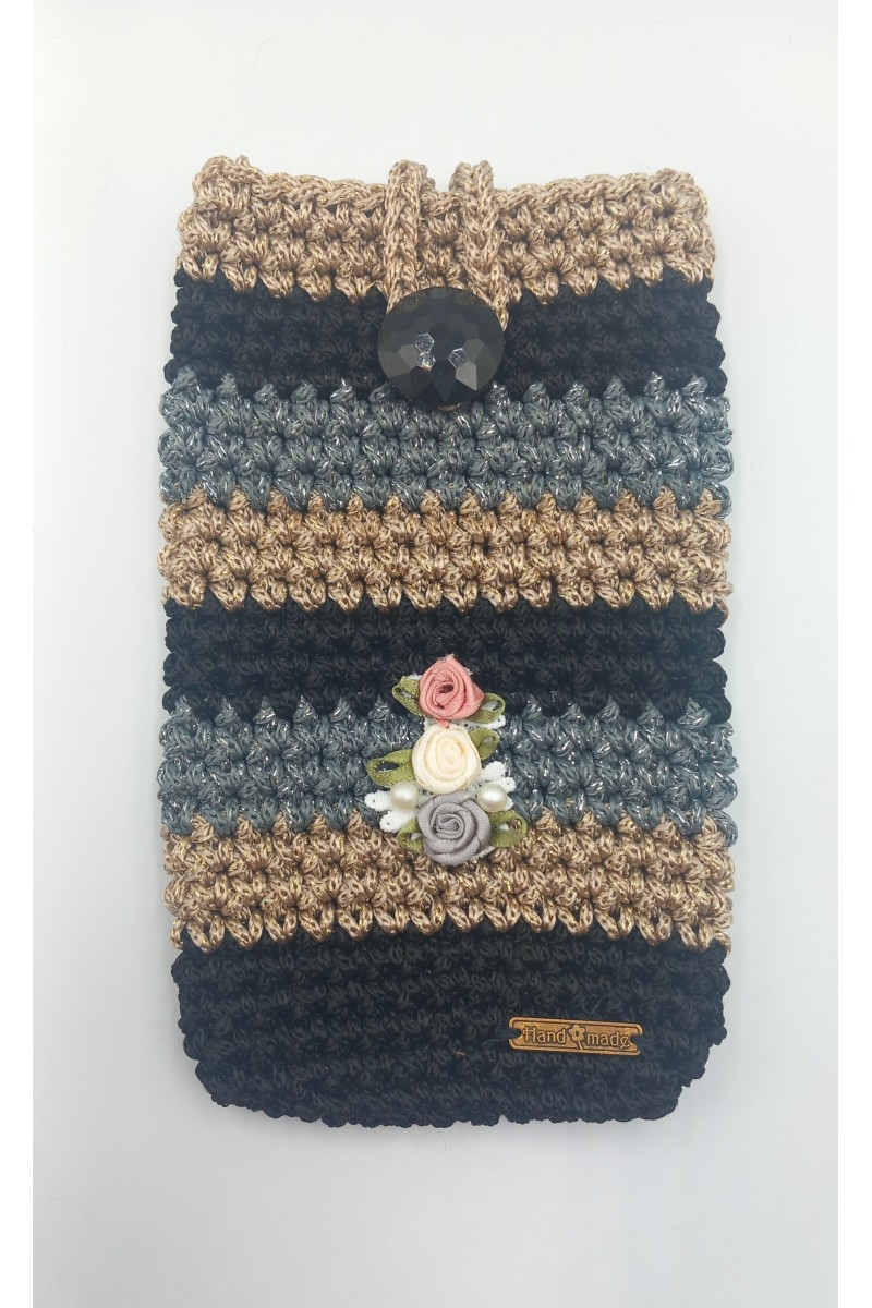 Χειροποίητη πλεκτή θήκη κινητού.