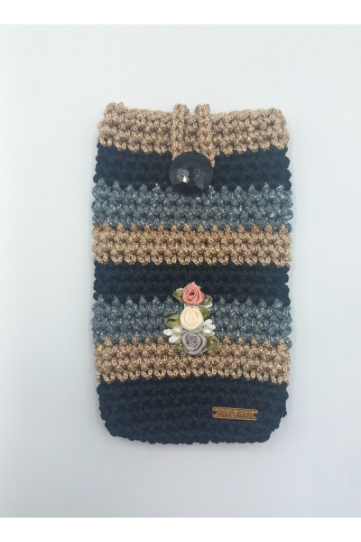 Χειροποίητη πλεκτή θήκη κινητού.